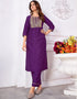 fashionable purple vertical silk designer function wear silk readymade suit collection with purple vertical silk rt8920-184840 Close-up View